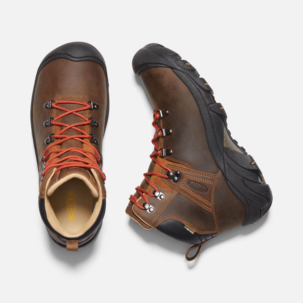 Botas de Seguridad Keen Mexico Marrom/Negros - Hombre Pyrenees - XR8036914